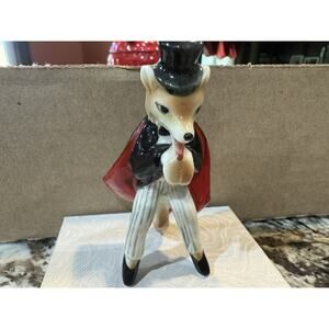Bone China Miniature Tuxedo Fox Vintage